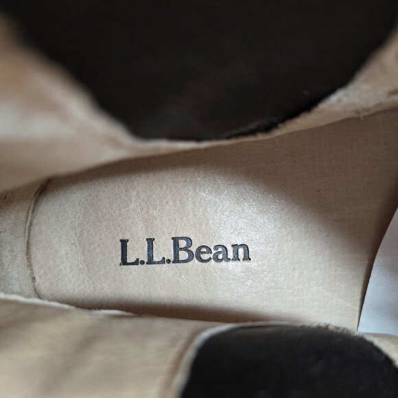 L.L. Bean Pull On Chelsea Boots Sz 8 Brown Nubuck Leather Comfort Ankle Booties - Picture 10 of 10